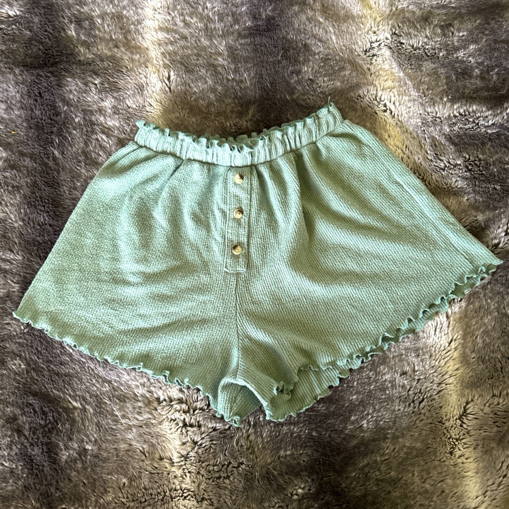 FITZ & EDDI summer mint green shorts.